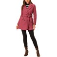 thumbnail image 3 of INSPIRE CHIC Women's Notch Lapel Double Breasted Belted Mid Length Trenchcoat M Watermelon Red, 3 of 8