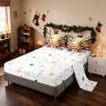 thumbnail image 4 of Manfei Cat Full Size Bedding Sets 7-Piece Christmas Full Size Bed in a Bag, Mint Pink, Xmas Reversible, 4 of 6
