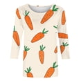 thumbnail image 5 of ClodeEU Women's Easter Day 3/4 Sleeve Shirts ,Cute Easter Graphic Tee ,Colorful Spring Casual Blouses Tops Orange,Womens Plus S, 5 of 5