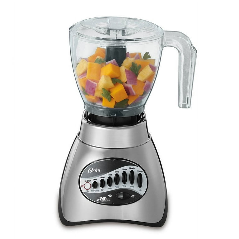 Oster Core 16-Speed Blender with Glass Jar, Black, 006878. Brushed Chrome ,  40 Ounce