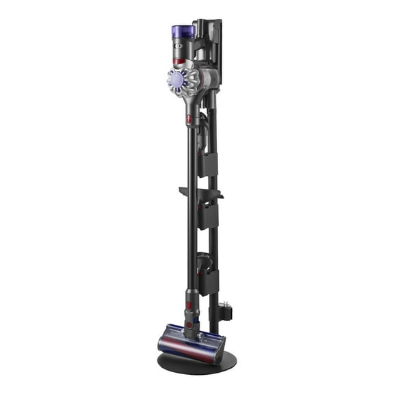 VEVOR Vacuum Stand, Compatible With V7 V8 V10 V11 V12 V15 Series Upright Vacuum Cleaners & Accessories, Stable Vacuum Stand Holder with 4 Anti-slip Pads and 3 Clips for Storing 6 Brush Heads