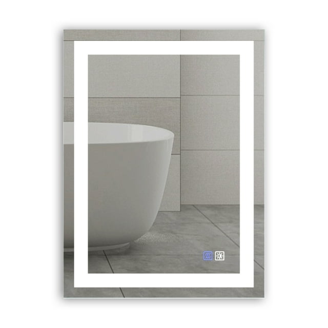 LED Bathroom Mirror with Lights, 40x 24 Inch Front Lighted Vanity Mirror,Night light, Wall Mounted Anti-Fog Memory Brightness Dimmable LED Makeup Mirror,IP44, Waterproof