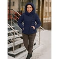 thumbnail image 3 of Womens Insulated Premium Winter Puffer Jacket Lightweight Navy Snow Jacket-L, 3 of 9