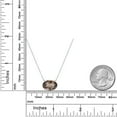 thumbnail image 6 of Gem Stone King 14K White Gold Brown Smoky Quartz Pendant Necklace for Women | 4.80 Cttw | Gemstone Birthstone | Oval Checkerboard 14X10MM | With 18 inch Chain, 6 of 6