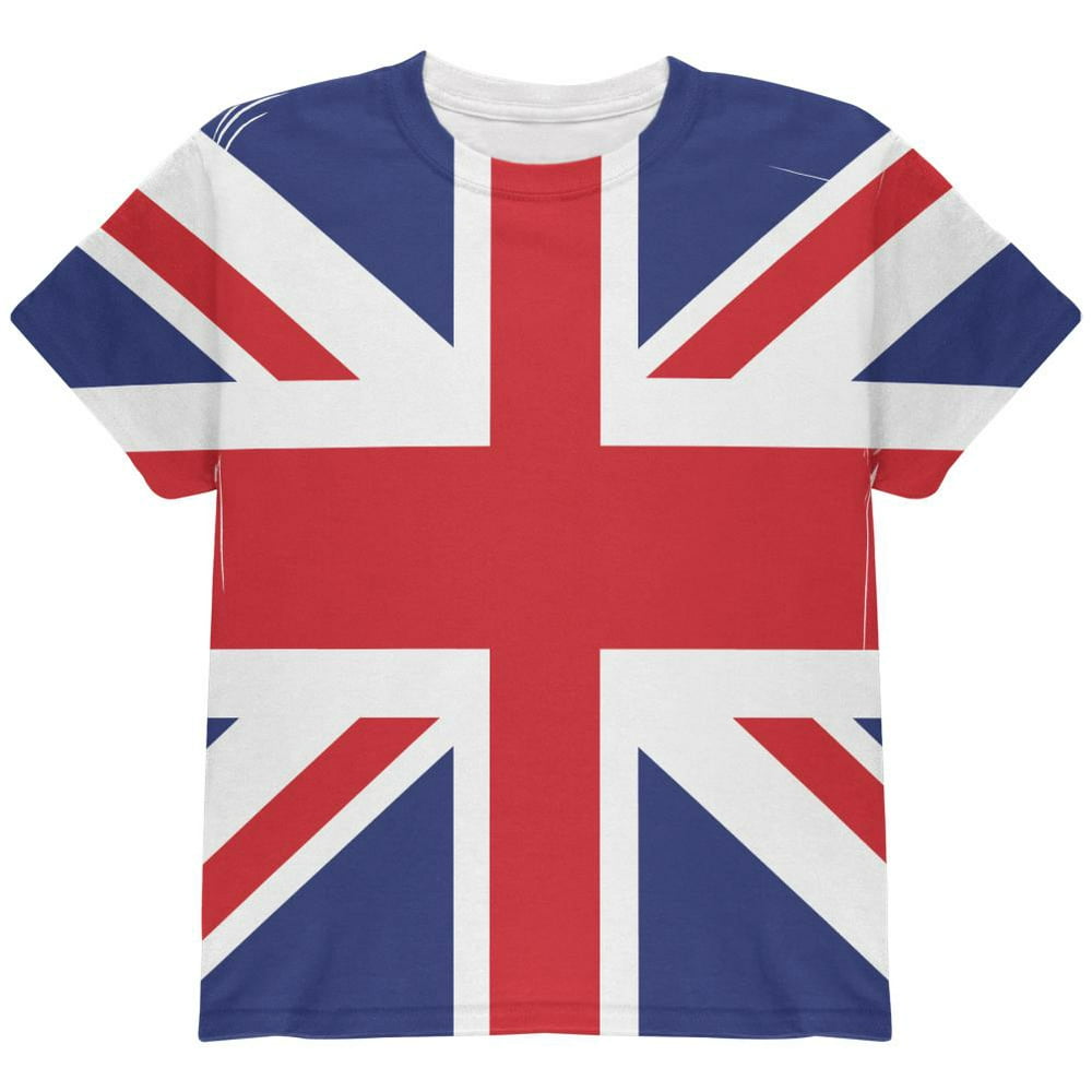 Old Glory - British Flag Union Jack All Over Youth T Shirt Multi YMD ...