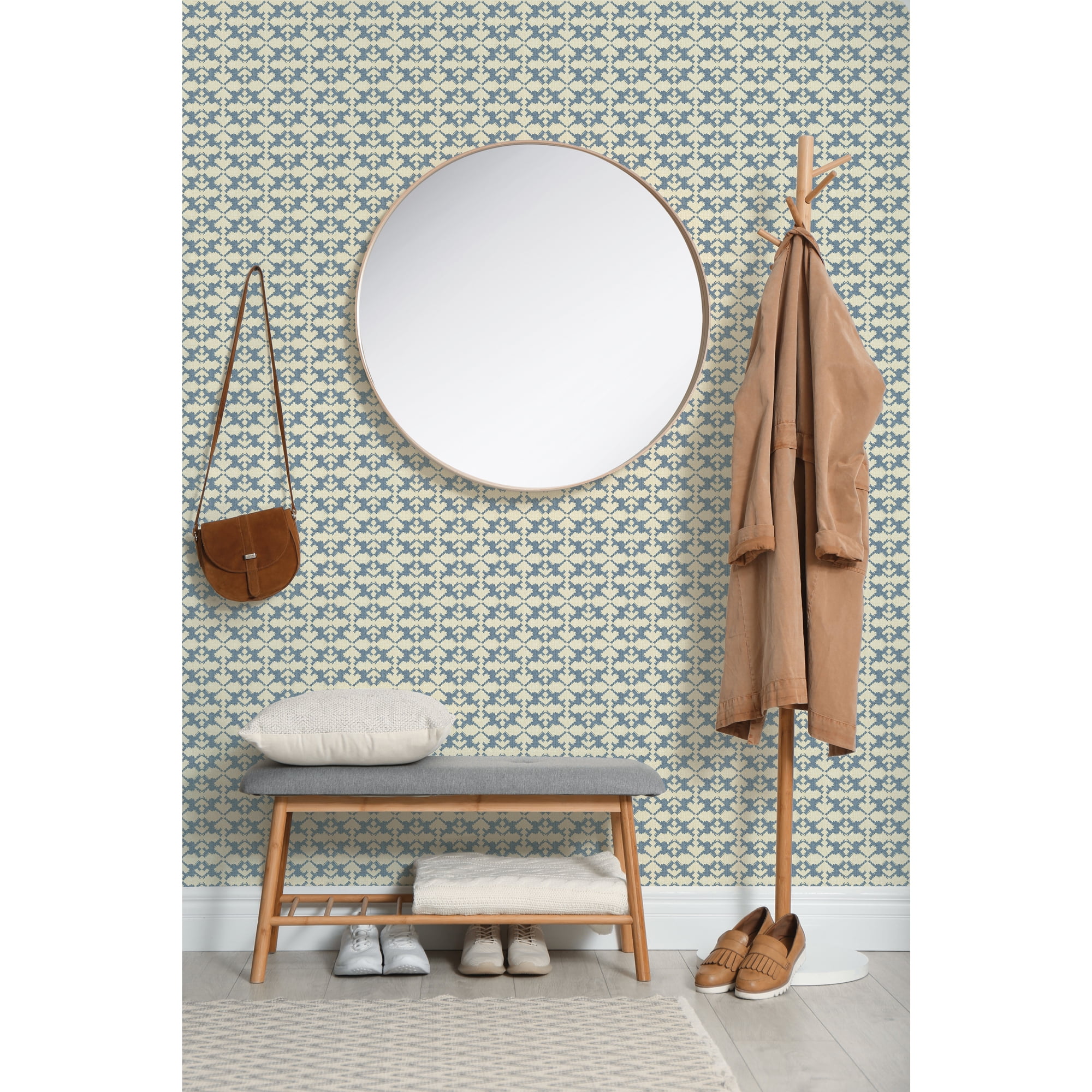 Better Homes & Gardens Blue Arcos Geo Geometric Peel and Stick Wallpaper, 20.5" x 18'