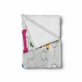 thumbnail image 2 of Autism Soft Flannel Fleece Throw Blanket, Inscription of Mental Condition on a White Puzzle Backdrop Raising Hope Awareness, Cozy Plush for Indoor and Outdoor Use, 50" x 60", Multicolor, by Ambesonne, 2 of 6