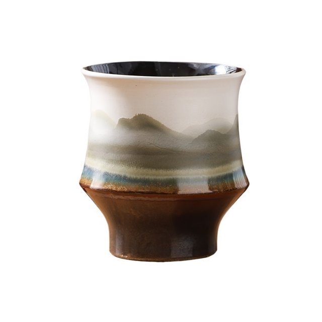 Maceta for plantas verdes de sala de estar, cerámica de alta temperatura, estilo retro chino.
