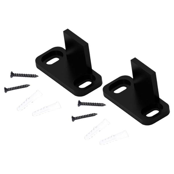 Guía inferior duradera de 2 piezas con tornillos para montaje en suelo, herrajes deslizantes negros mate no ranurado