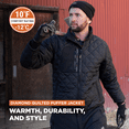 thumbnail image 3 of RefrigiWear Men's EnduraQuilt Diamond Quilted Puffer Jacket - Insulated Cold Weather Winter Coat, 3 of 7