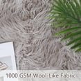 thumbnail image 4 of haperlare 2'x6' Fluffy Area Rug Faux Fur Sheepskin Rug Plush Shaggy Carpet Decor Rug Luxury Bed Side Sofa Plush Carpets, Gray, 4 of 6