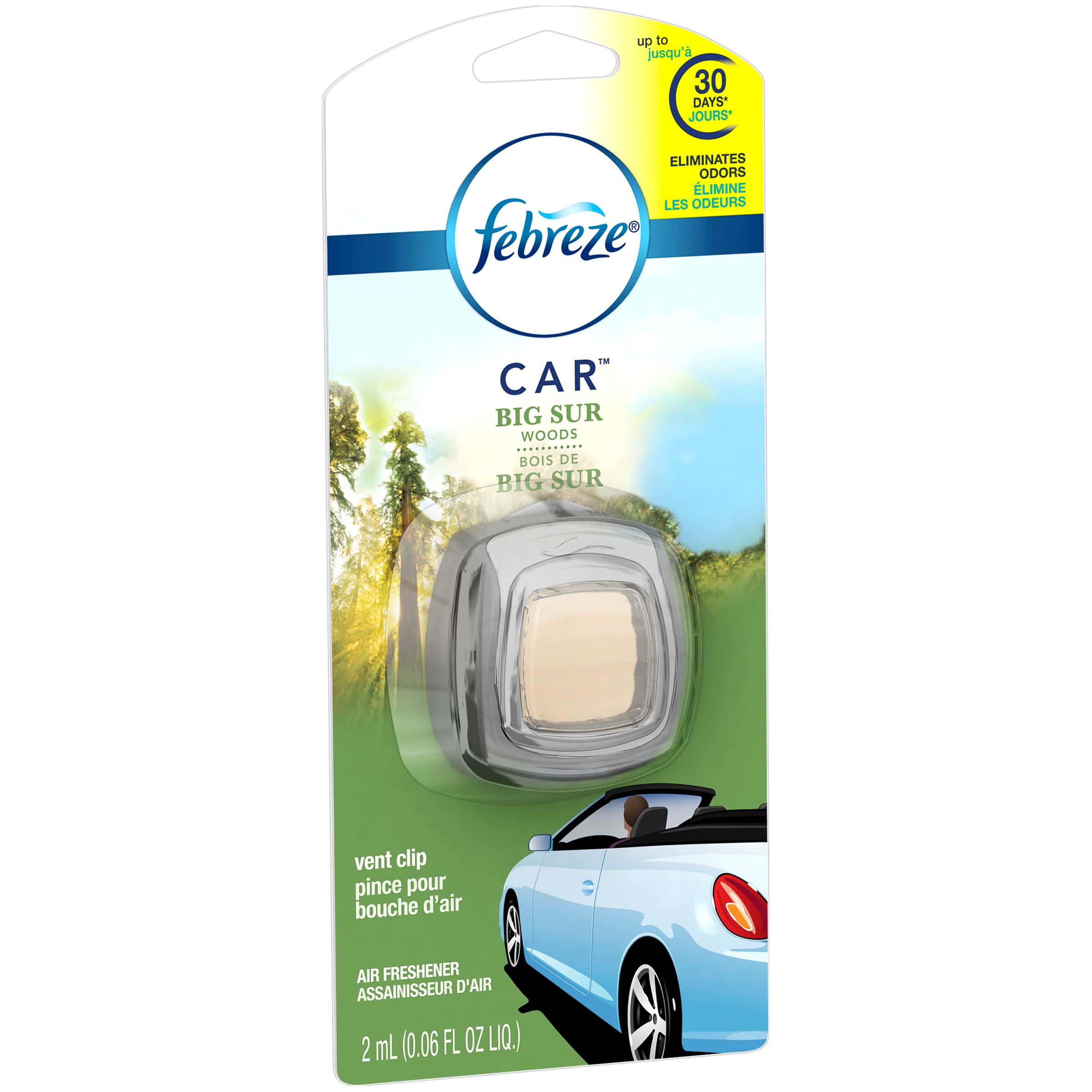 Febreze CAR Air Freshener Big Sur Woods (1 Count, 0.06 oz)