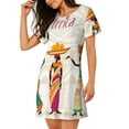 thumbnail image 2 of Easygdp Black African Woman Camisón de manga corta para mujer, informal, estampado, 2 of 6