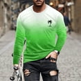 thumbnail image 2 of DeHolifer T-Shirts for Men Palm Graphic Print Crewneck Long Sleeve Loose Casual T-Shirts Fall Fashion Blouse Green 2XL, 2 of 5