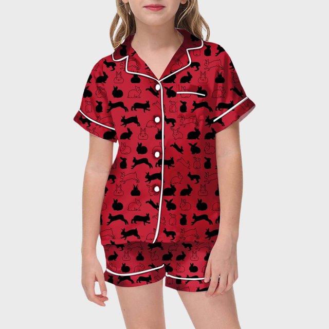 WEAIXIMIUNG Children's Easter DIY Hand Painted Home Outfit Set With Colorful Pajamas Girls Can Play And Wear It Daily 150
