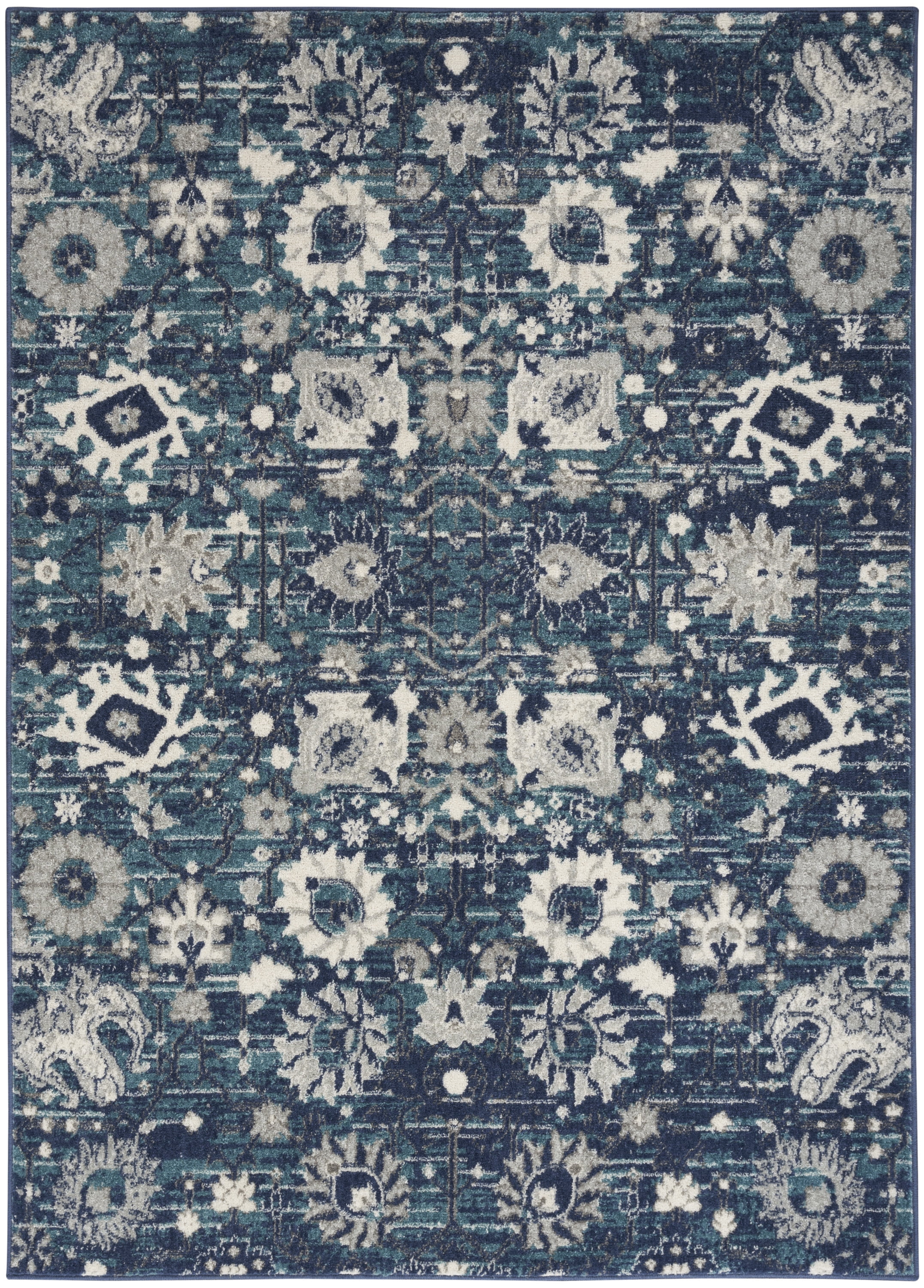 Nourison Passion Floral Surf 5'3" x 7'3" Area Rug, (5x7)