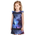 thumbnail image 1 of Balery Red And Blue Fire Dragon Camisón de princesa para niñas, pijama de algodón con mangas abullonadas, suave y bonito.-X-Large, 1 of 6