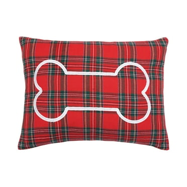 12" x 16" Arlington Plaid Bone Embroidered Pillow