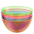 thumbnail image 3 of TigerChef 100 Ounce Neon Glow In The Dark Under Blacklight Colored Heavy Duty Disposable Round Plastic Bowls Set In Pink Blue Green Orange Set Of 4 100 Oz Bowl Multi Colored, 3 of 4