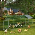 thumbnail image 2 of DSstyles Large Metal Chicken Coop with 3 Loackable Doors, Chicken Run Outdoor with Waterproof & Anti-UV Cover for Raising Hens Ducks Geese Rabbit, for Backyard & Farm, Grey, 2 of 8