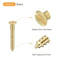 thumbnail image 4 of Brass Wood Screws, 15Pcs M3.5 x 35mm Slotted Drive Flat Head Self Tapping Screw Countersunk for Woodworking Furniture, 4 of 6