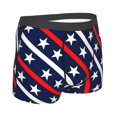 thumbnail image 4 of Uemuo Patriotic Star Pattern Pattern Men's Boxer Briefs,Trunk Anti-Chafing,Comfortable, Durable, and Stylish Underwear-Small, 4 of 9
