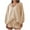 Khaki, variant on SwiftWear Women's Plaid V-Neck Sleepwear Set with Ruffled Hem Loose Fit, Long-Sleeve Cute Pajamas Set & High-Waisted Shorts Casual Loungewear​​