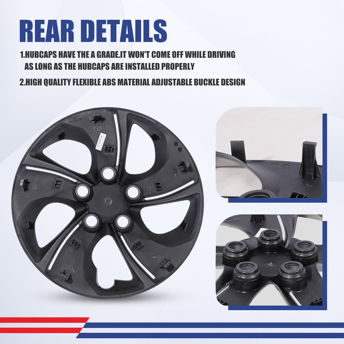 4Pcs Set Hubcap for 2013-2015 Honda Civic Sedan,2013 Honda Civic Coupe,15" Wheel Rim Cover Compatible with Steel Wheels,Bolt on Installation,Lacquer