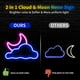 thumbnail image 2 of Letrero de neón, luz de neón LED de nube y luna, letrero de luces de neón para decoración de pared Letreros de neón LED alimentados por USB/batería para dormitorio Habitación de niños Decoración de f JAMW Sencillez, 2 of 5