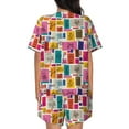thumbnail image 3 of Naloa Cute Doodles Women's Short-Sleeved Pajama Set, Loungewear, Summer pajamas, Breathable Cozy - 3X-Large, 3 of 9
