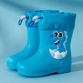 thumbnail image 6 of Zefriona Rain Boots for Boys Girls Elastic Cuff Dinosaur Design Waterproof Slip Resistant Short Top PVC Rain Shoes for Toddlers & Kids Blue Size 8.5 Toddler, 6 of 9