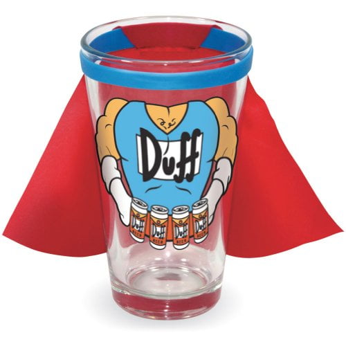 ICUP Simpsons Duffman Caped Pint Glass, Clear by ICUP