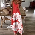 thumbnail image 2 of Vestido de Verano Casual de las Mujeres, Impresión Plegada Casual de Verano, Vestido de Cuello en V sin Mangas de Camis, 2 of 7