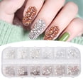 thumbnail image 1 of Diamantes de imitación para decoración de uñas, 12 diamantes de imitación para manicura en forma de cuadrícula o caja, diamantes de imitación de fondo plano, instalación sin esfuerzo, 1 of 11
