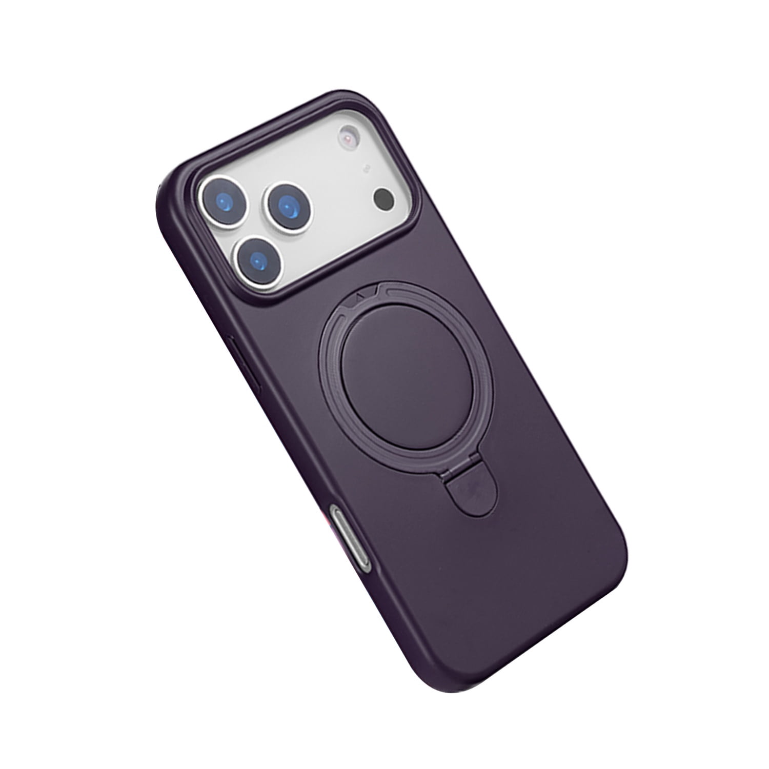 Silicone Stylish Stand Case with Magsafe for iPhone 17 Pro - Dark Purple