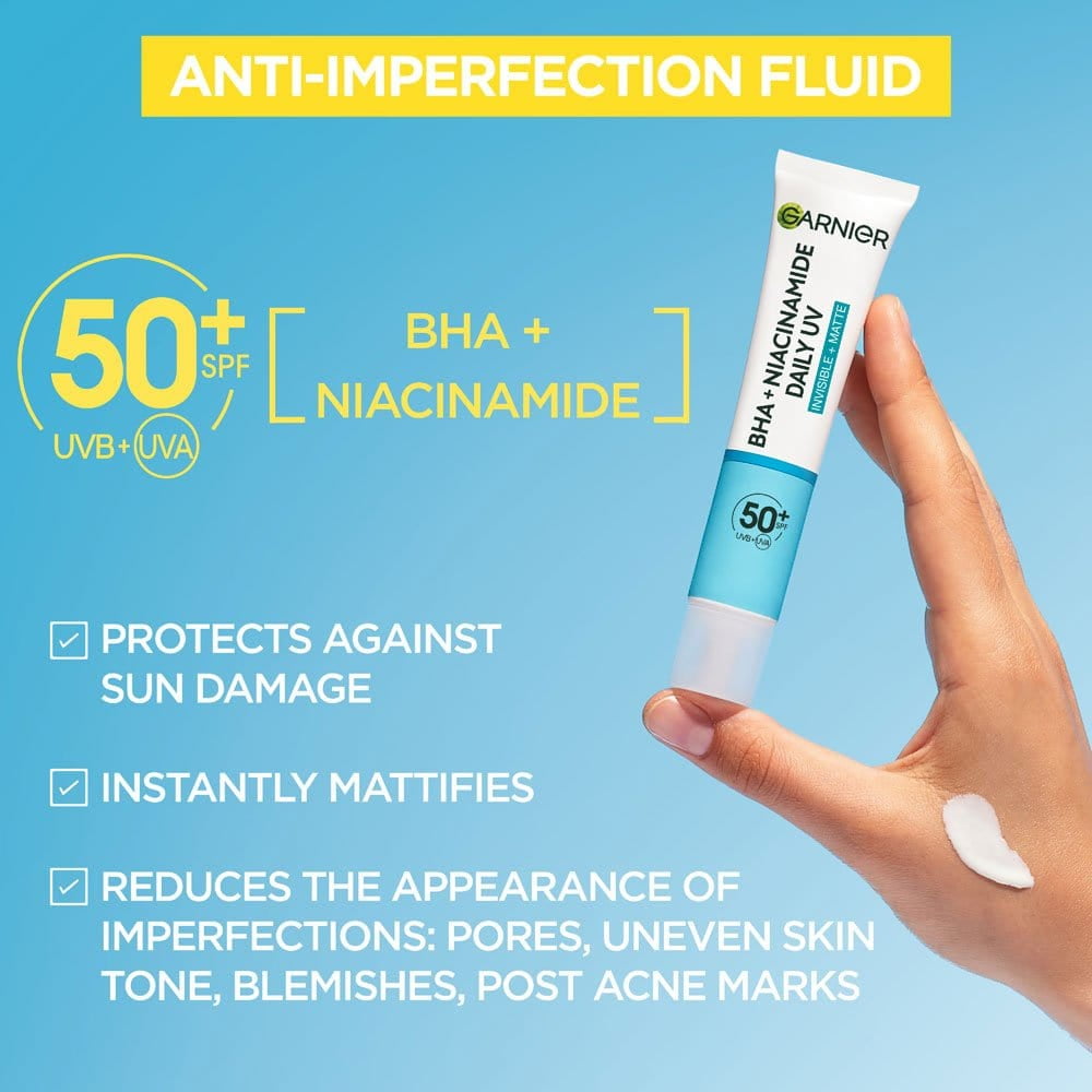 Garnier Pure Active BHA+Niacinamide Daily UV SPF50+ 40 ml 3 Pack