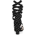 thumbnail image 3 of Women's Polka Dots Lace Up Chunky Heels Sandals Black US 8.5/UK 6.5/EU 40, 3 of 5