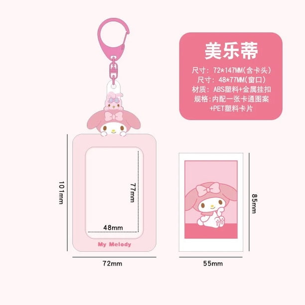 Sanrios Kawaii Kuromi Pochacco Hello Kitty soporte para sesión fotográfica, papelería para estudiantes, tarjeta de comida, tarjetero para autobús, estuche de almacenamiento, llavero
