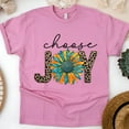 thumbnail image 1 of Choose Joy T-Shirt Chrétien Tournesol Imprimé Léopard, Azalée, Taille 3TG, 1 of 6