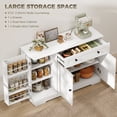 thumbnail image 4 of HOMCOM 47" Sideboard Buffet Cabinet, Farmhouse Kitchen Cabinet, White, 4 of 10