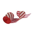 thumbnail image 3 of Tnarru Christmas Ribbon Gift Wrapping Ribbon 5 Yard Wired Striped Ribbon Glitter Stripe Ribbon for Crafts Floral Arrangement Garland, 3 of 8
