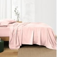 thumbnail image 2 of 4-Piece 500 Thread Count Egyptian Cotton Sheet Set, Queen Size - Breathable, Cooling, Fits 7-9 Inch Deep Pocket – Light Pink, 2 of 9