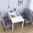 thumbnail image 3 of Amdohai 4pcs Printed Chair Cover Soft Milk Silk Home Seat Protector Stretch Anti Dust Gray, 3 of 8