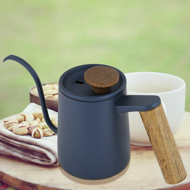 Wooden Handle Coffee Maker Stainless Steel Drip Coffee Pot Coffee Maker, Anti-Rust Pour Over Coffee Coffee Pot, For Cafe Hotel Restaurant Home Use