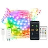 Wi-Fi BT Smart USB Copper Wire Light LEDs String Light 16 Million Color App Voice Control RGB Musical Sync Lights for Indoor Home TV Party Christmas Decor