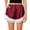 *016-Wine, variant on Cutuoiiu Womens Satin Shorts Casual Elastic Waist Solid Color with Lace Trim Side Pockets for Summer Home Wear