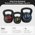 thumbnail image 2 of BalanceFrom Set of 3 Vinyl Kettlebell with 5-, 10-, and 15-Pound Weights, 2 of 10