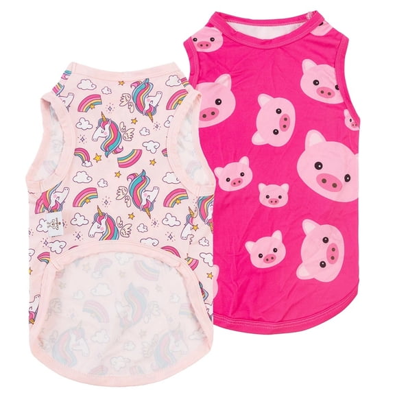 BAIANNAN (2pcs per pack) CuteBone Dog Shirts Soft Pet Clothes Breathable Summer Vest for Small Puppy and Stretchy Cat Apparel