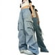 thumbnail image 3 of Pantalones Cargo Y2K para mujer, pantalón informal de cintura alta con bolsillos grandes, estilo Hip Hop, ropa de calle femenina, chándal holgado con cordón, 3 of 3