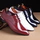 thumbnail image 2 of Zapatos de hombre de cuero brillante, zapatos de moda con cordones en punta, zapatos de moda, 2 of 6